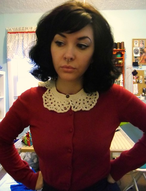 knitted lace collar