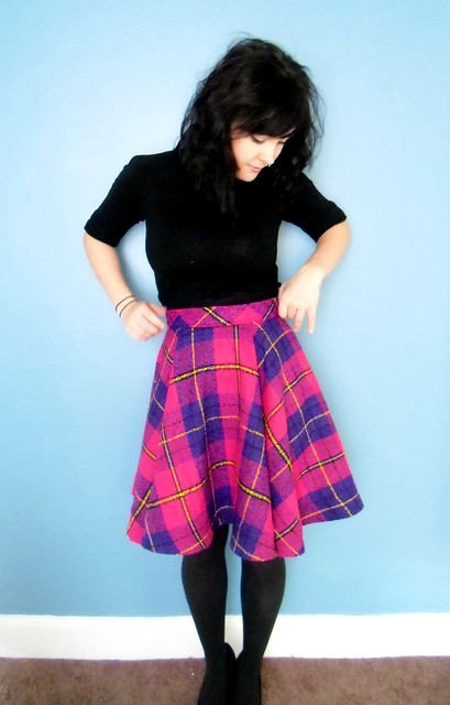 plaid circle skirt - waistband