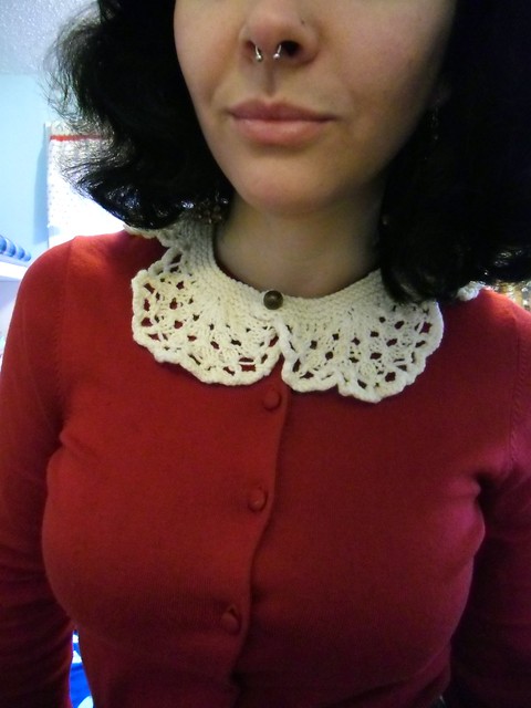 knitted lace collar