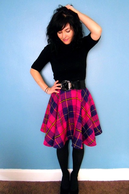 plaid circle skirt