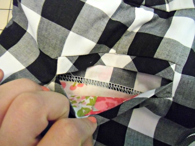 Gingham Shorts - inside welt pocket