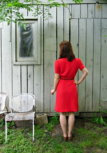 Red Wool Crepe 40s Dress