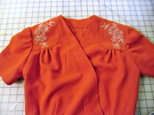 Red Wool Crepe 40s Dress