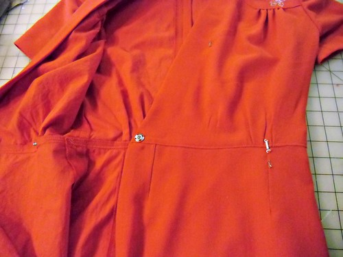 Red Wool Crepe 40s Dress