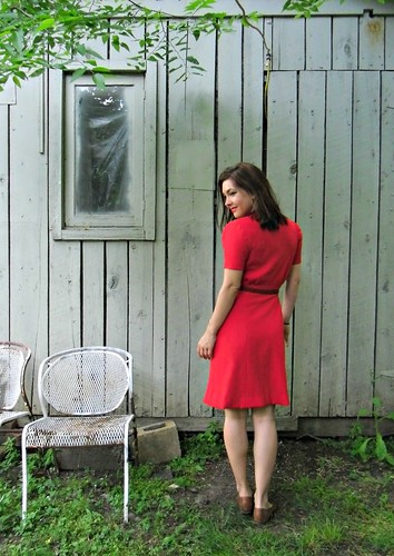 Red Wool Crepe 40s Dress