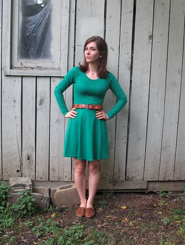 Completed: An Emerald Green Wool Jersey Lady Skater | LLADYBIRD
