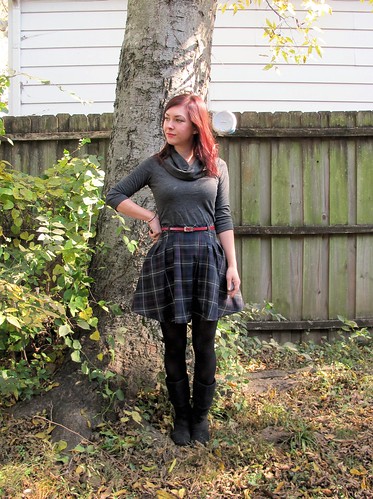 Zinnia Skirt made with plaid wool from Mood Fabrics