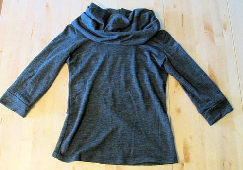 Renfrew top made with wool knit from Mood Fabrics