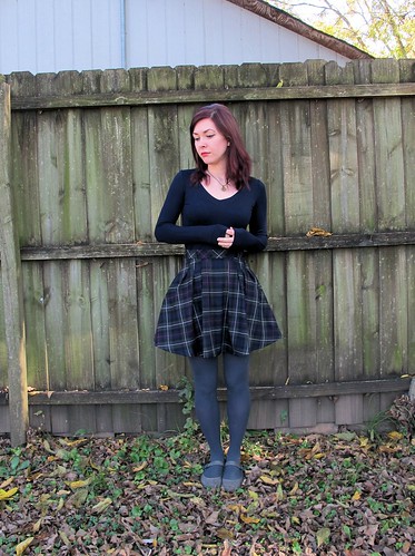 Zinnia Skirt made with plaid wool from Mood Fabrics