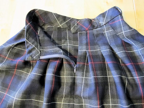 Zinnia Skirt made with plaid wool from Mood Fabrics