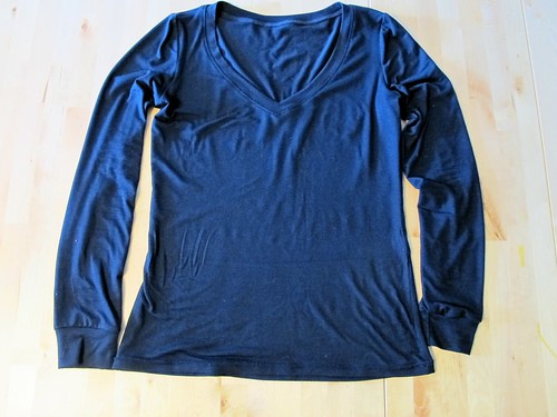 Renfrew top made with rayon knit from Mood Fabrics