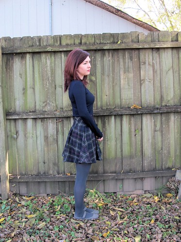 Zinnia Skirt made with plaid wool from Mood Fabrics