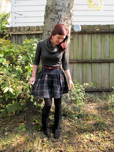Zinnia Skirt made with plaid wool from Mood Fabrics