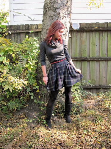 Zinnia Skirt made with plaid wool from Mood Fabrics