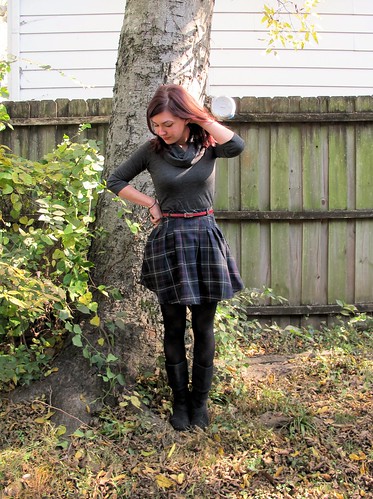 Zinnia Skirt made with plaid wool from Mood Fabrics