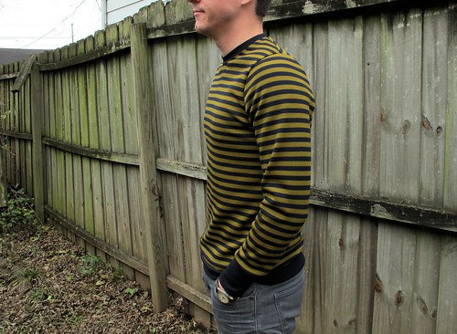 Men's Sweater made with wool sweater knit from Mood Fabrics