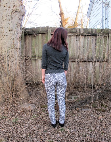 Leopard Skinnies made with stretch twill from Mood Fabrics