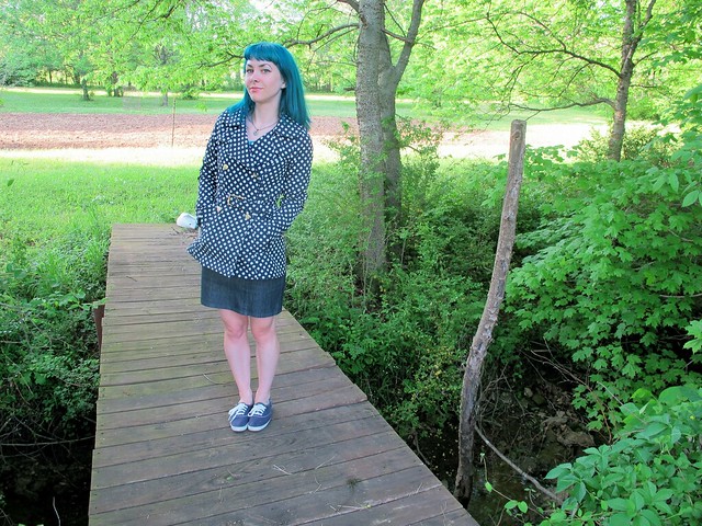 Polkadot Robson made with reversible cotton/poly  from Mood Fabrics