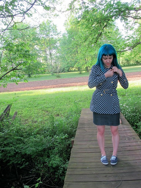 Polkadot Robson made with reversible cotton/poly  from Mood Fabrics