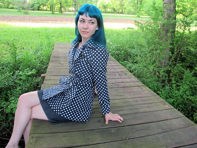 Polkadot Robson made with reversible cotton/poly  from Mood Fabrics