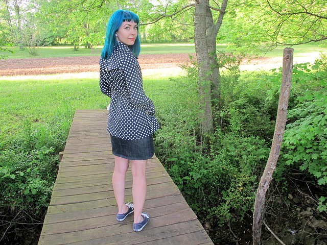 Polkadot Robson made with reversible cotton/poly  from Mood Fabrics