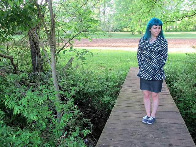 Polkadot Robson made with reversible cotton/poly  from Mood Fabrics