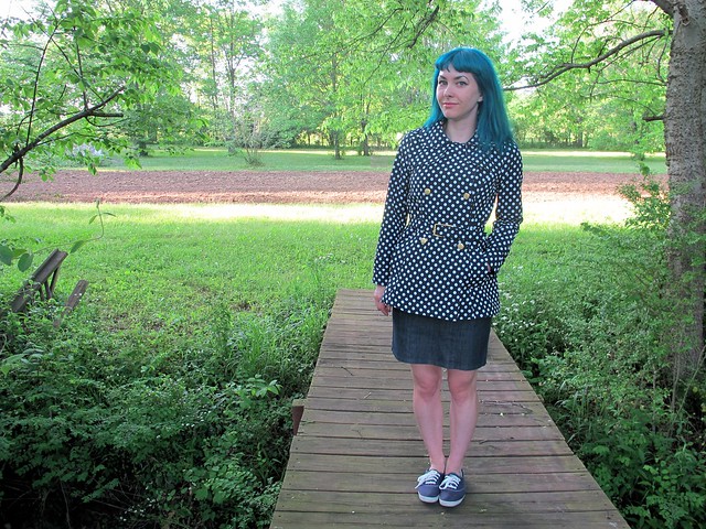 Polkadot Robson made with reversible cotton/poly  from Mood Fabrics