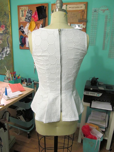 Eyelet Peplum Top & Thurlow Shorts made with Mood Fabrics