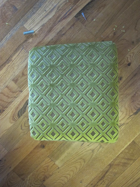 Chairs reupholstered with fabric from Mood Fabrics