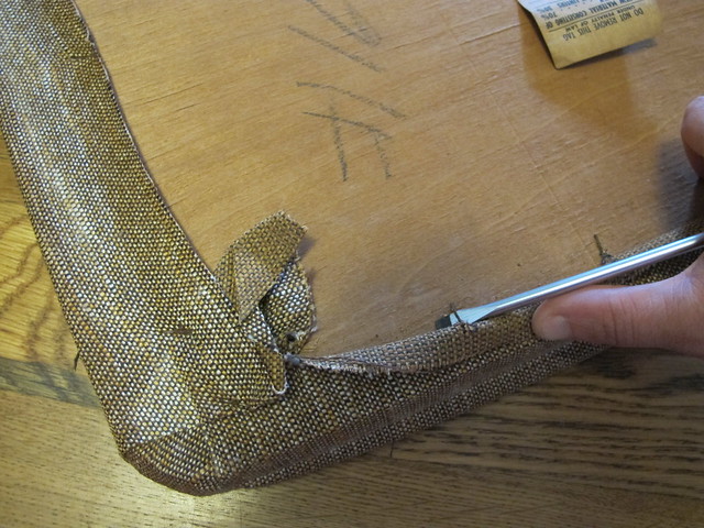 Chairs reupholstered with fabric from Mood Fabrics