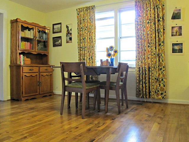 Chairs reupholstered with fabric from Mood Fabrics
