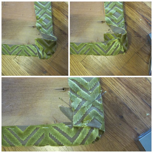 Chairs reupholstered with fabric from Mood Fabrics