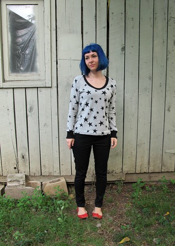 Jamie Jeans + SJ Sweater Made with Mood Fabrics