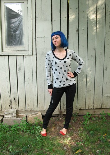 Jamie Jeans + SJ Sweater Made with Mood Fabrics