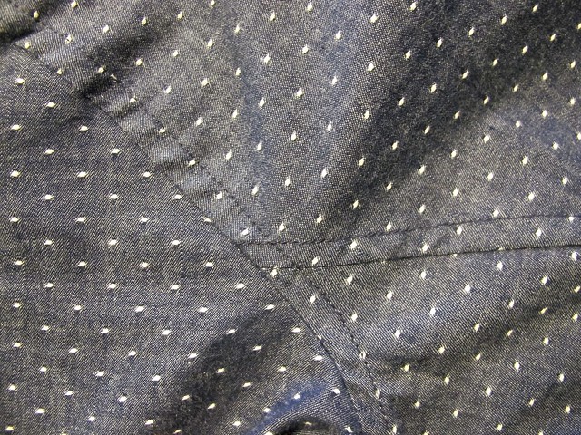 Polka Dot Chambray Button down