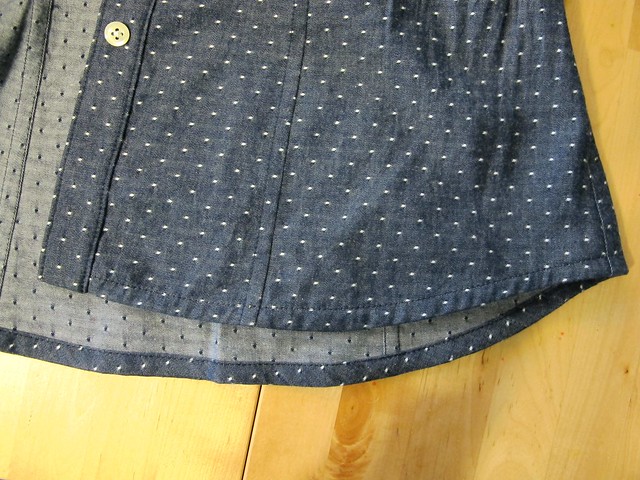 Polka Dot Chambray Button down