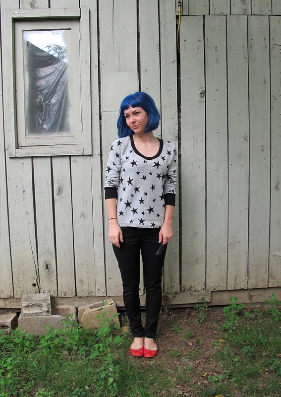 Jamie Jeans + SJ Sweater Made with Mood Fabrics