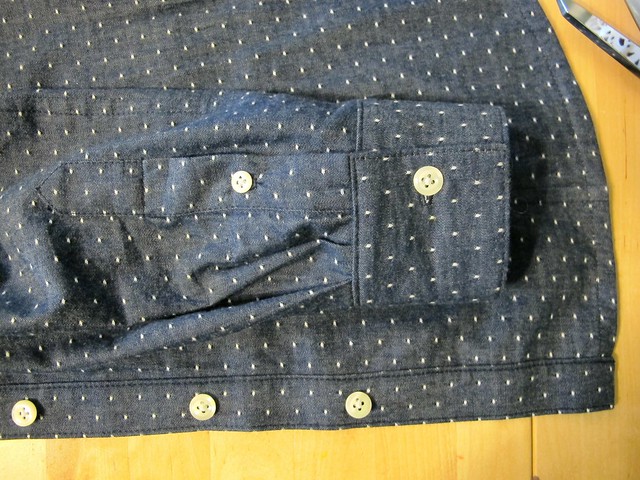 Polka Dot Chambray Button down