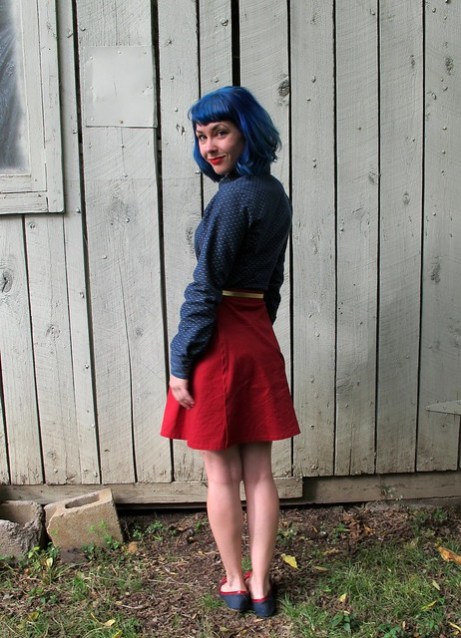 Polka Dot Chambray Button down