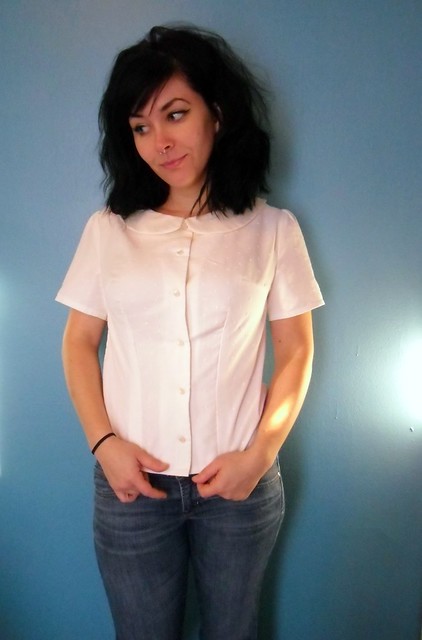 Violet in dotted swiss