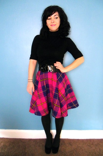 plaid circle skirt