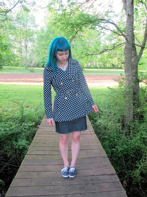 Polkadot Robson made with reversible cotton/poly from Mood Fabrics
