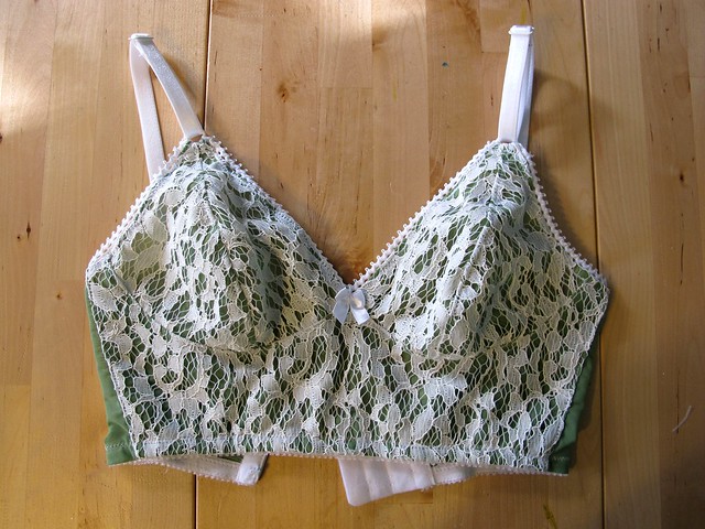 Green and White Watson Bra