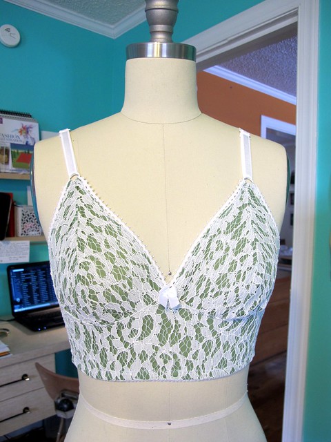 Green and White Watson Bra