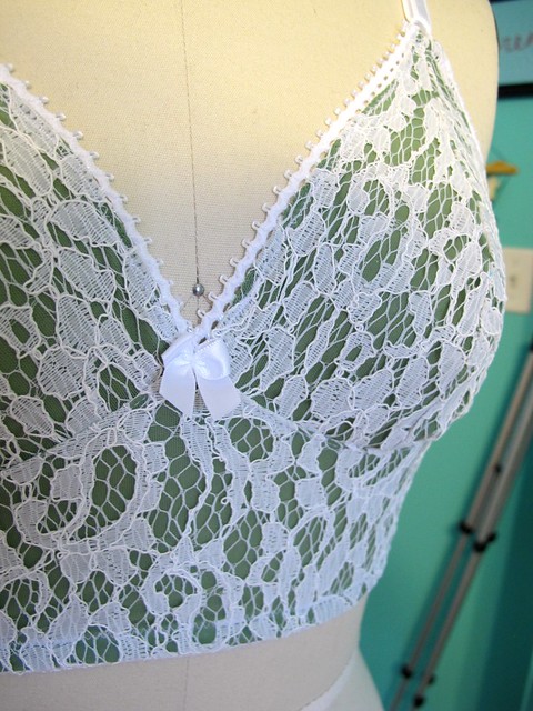 Green and White Watson Bra