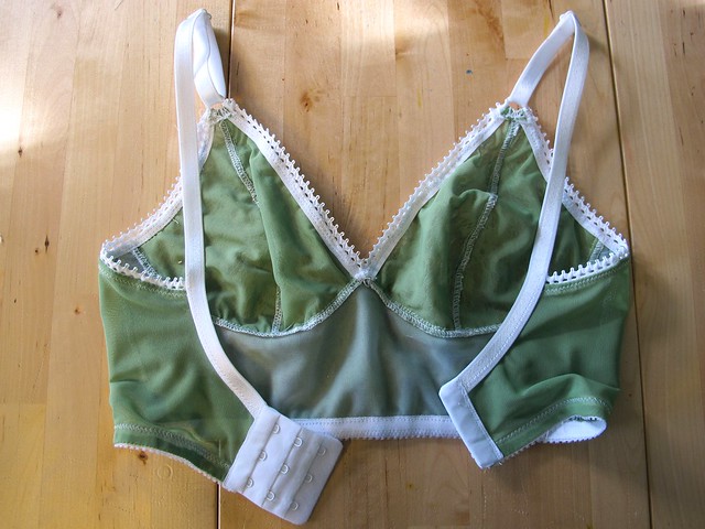 Green and White Watson Bra