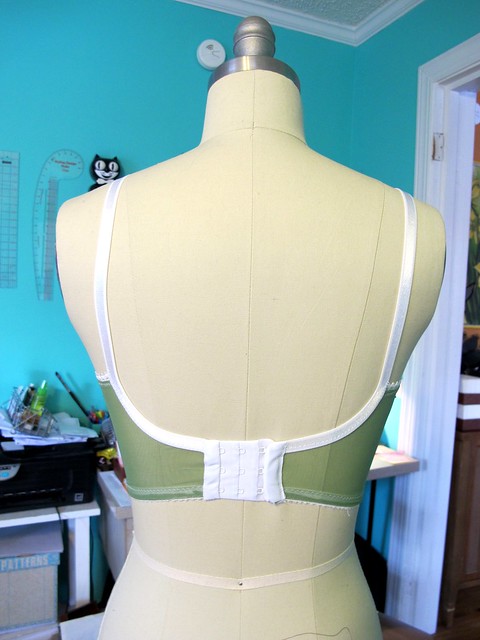 Green and White Watson Bra