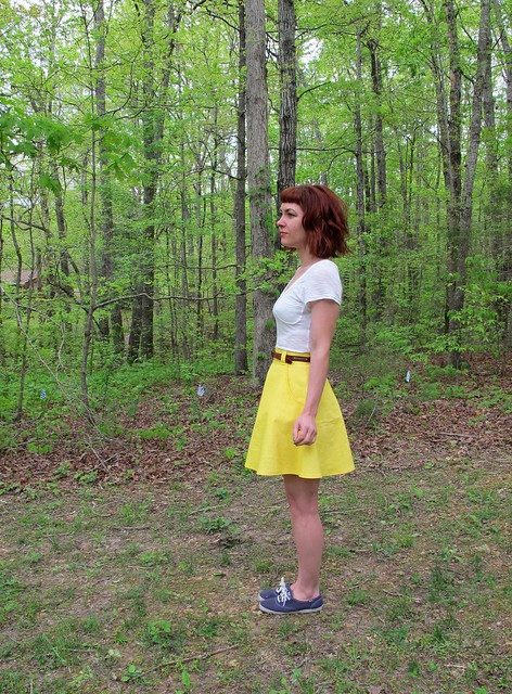 Striped Cabernet Cardigan + Yellow Hollyburn