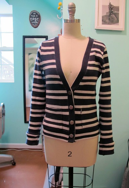 Striped Cabernet Cardigan + Yellow Hollyburn