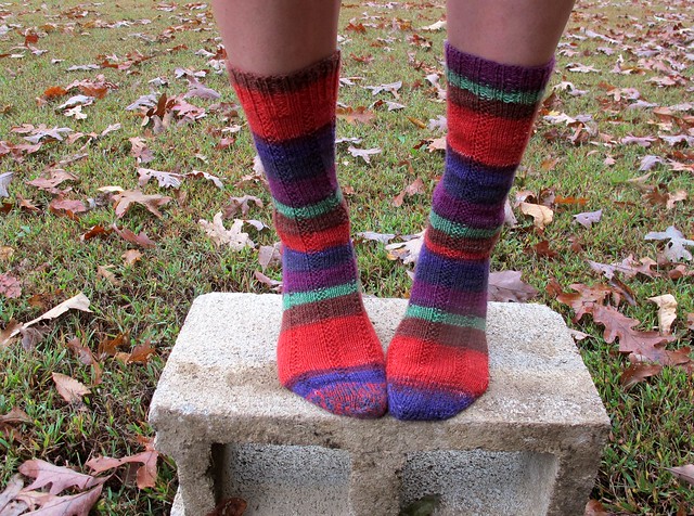 Self-Striped Vanilla Latte Socks